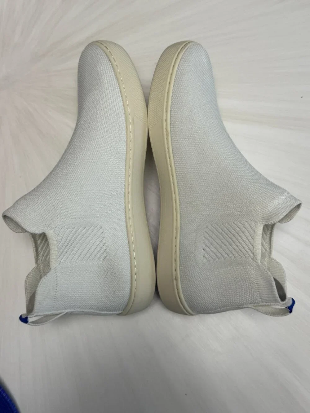 Like New Discontinued Rothy's White Chelsea Boot/High Top Sneaker Sz 8.5